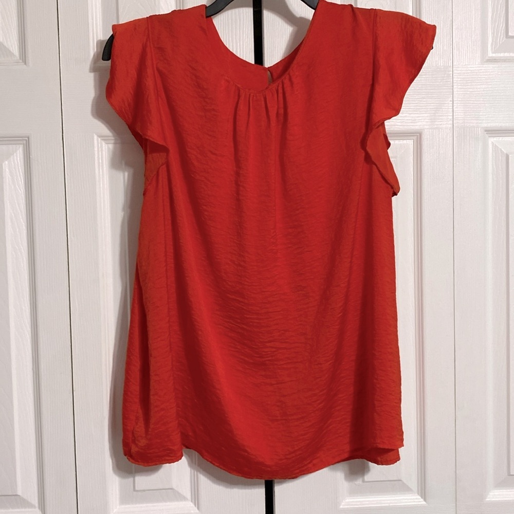 Alex & Lili burnt orange lightweight blouse top shirt size 1X